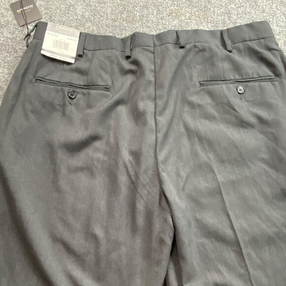 Arrow Pants Mens 40 x 29 Charcoal Dress Business Casual Modern Fit professional - Picture 8 of 10